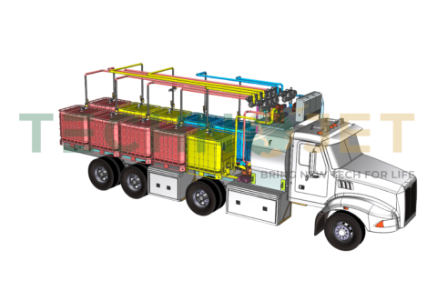 Thiết kế 3D Xe chở dung dịch Nhớt bôi trơn cho Khách hàng Calibtech - Canada