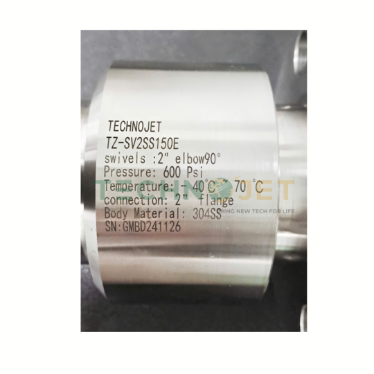 Khớp xoay xăng dầu 2 inch elbow 90 độ TechnoJet (Tương thích với nhiên liệu bay Jet-A1), Model: TZ-SV2SS150E