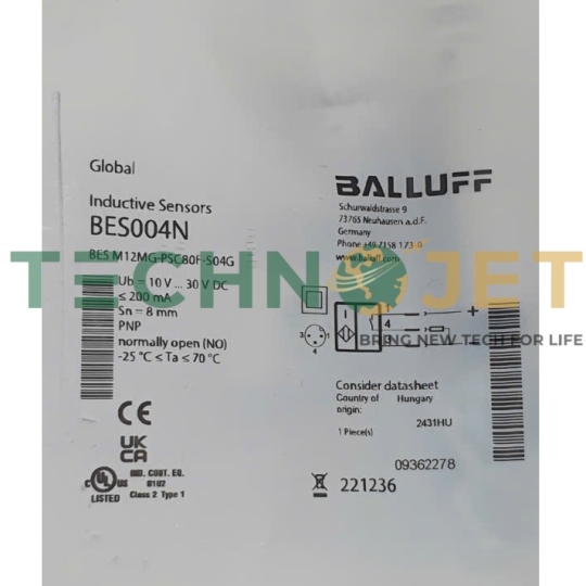 Cảm biến tiệm cận BALLUFF, P/N: BES004N