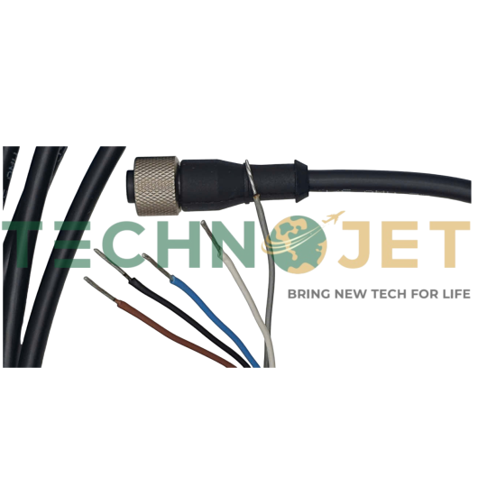 Cáp nối đơn 10m đầu âm 5 chân BANNER, P/N: BC-M12F5-22-10
