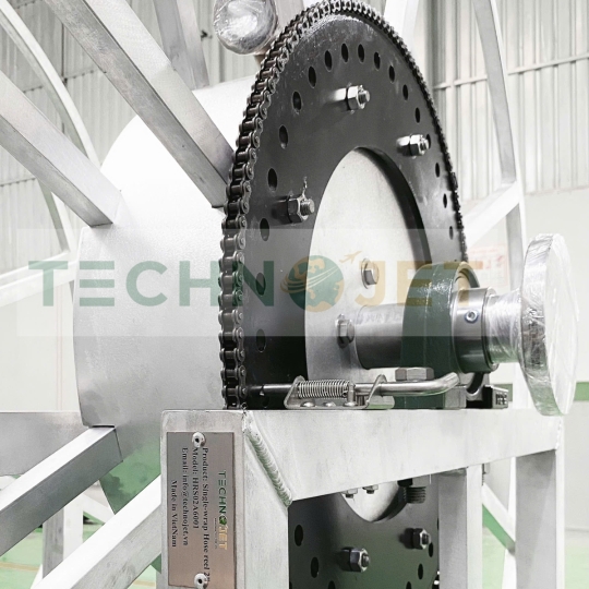 Rulo (Ru lô) cuốn ống xăng dầu 2 inch, đơn cấp bằng Nhôm TechnoJet, Model: HRS02A6001