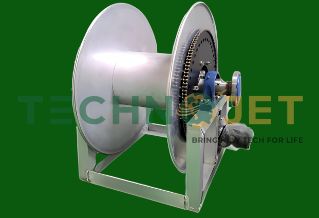 Ru lô cuốn ống nhiên liệu, xăng dầu bằng nhôm TECHNOJET, Model: TZ-HR2A60 (Aluminum Hose reel)